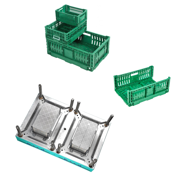 Food Grade Plastic Foldable Transparent Crates Moulds
