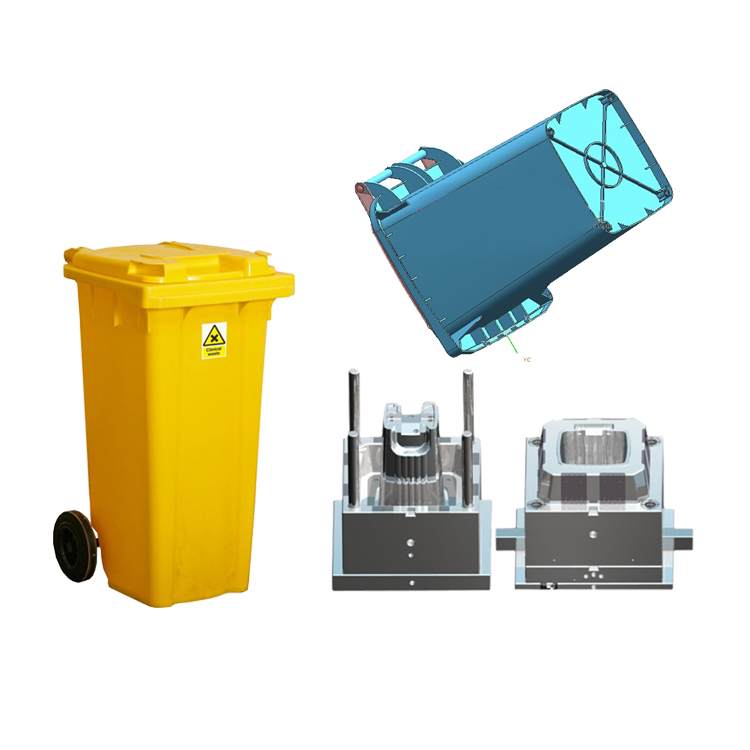 120L Plastic Wheeled Dustbin Injection Mould